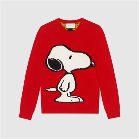 red gucci snoopy sweater|Gucci peanuts worldwide red yellow crewneck sweater .